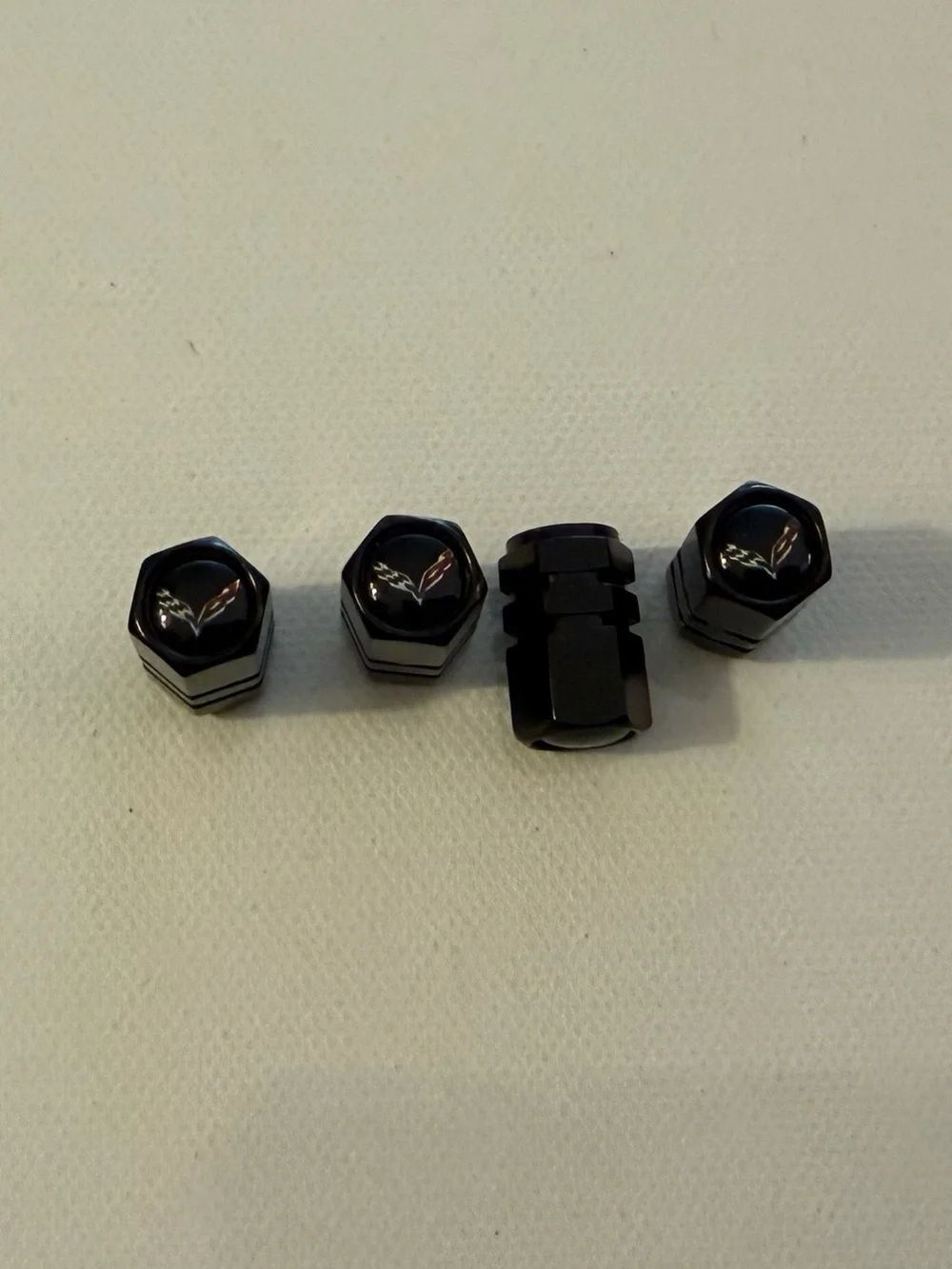 Corvette Valve Stem Caps in Black Set of 4 NWT